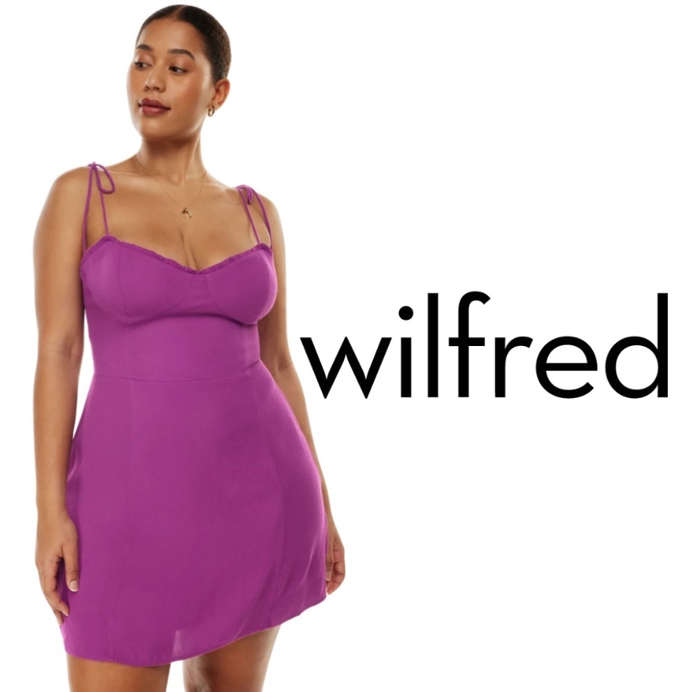Wilfred Fable Dress Floral Bustier Mini Dress Wild Berry Purple - Size 4